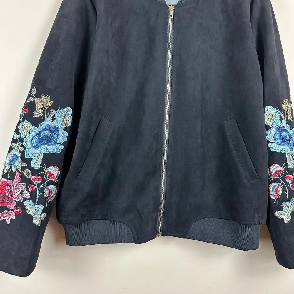Solitaire Velvet Embroidered Bomber Jacket XL Dark Academia Whimsigoth Twee Y2K